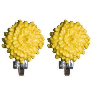 Chrysanthemum November Birth Flower Clip-On Earrings